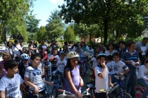 I babyciclisti che hanno preso parte all'iniziativa sulla sicurezza stradale